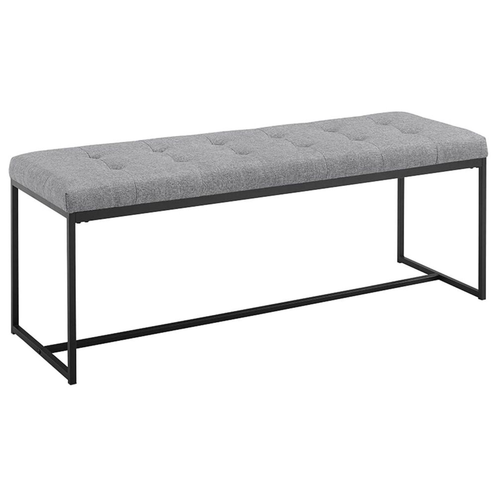 Walker Edison 48" Upholstered Bench in Grey, , large