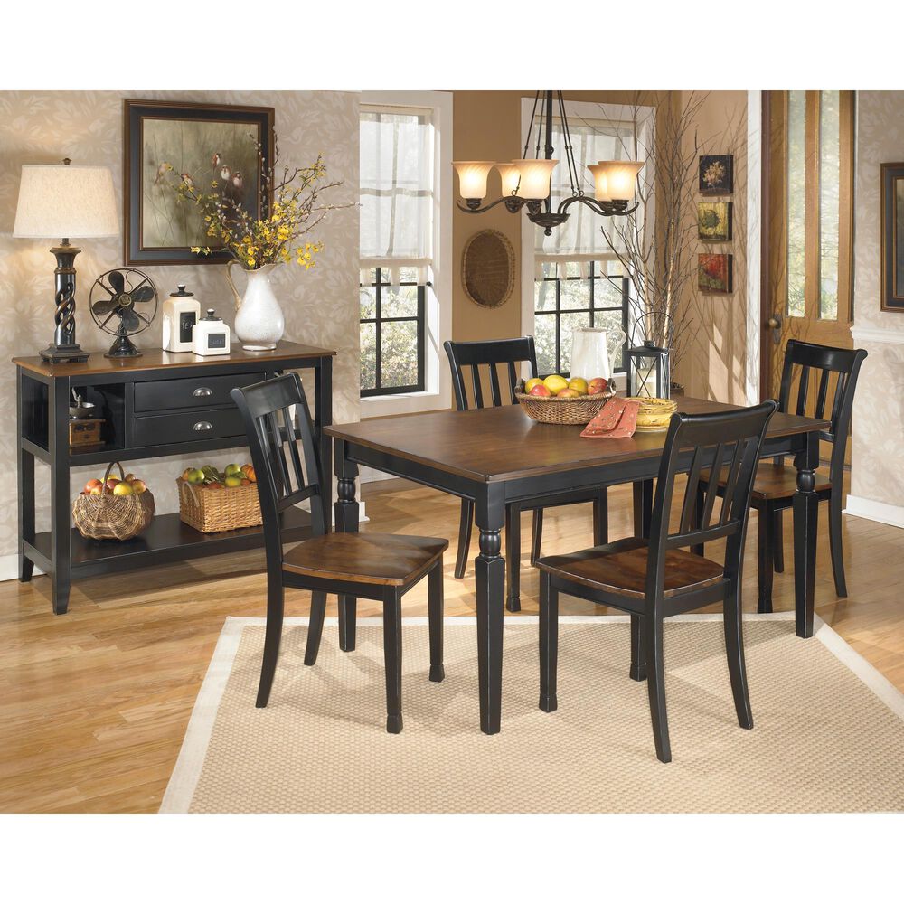 Ashley Owingsville Rectangular Dining Table in Cottage Black and Burnished Brown - Table Only, , large