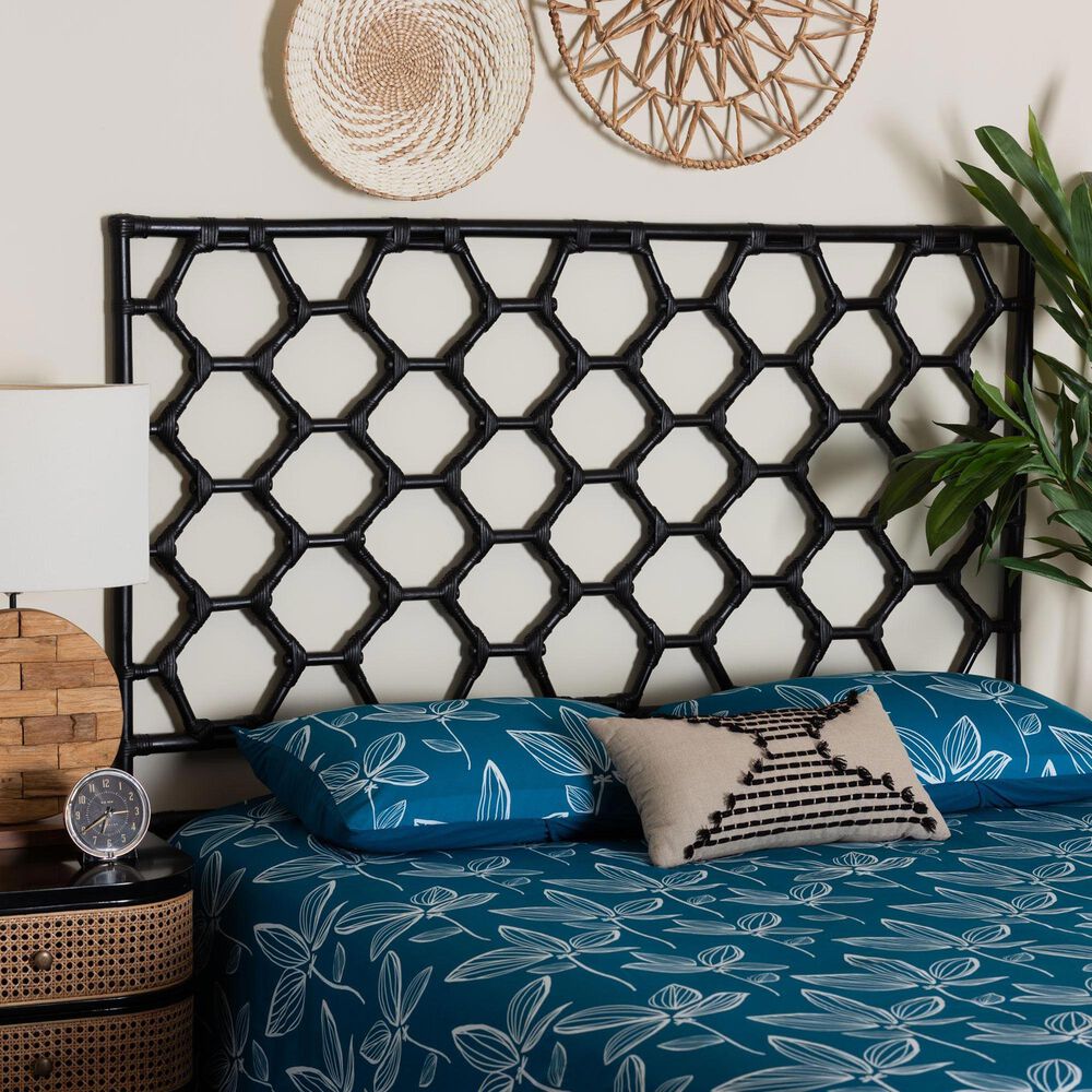 Baxton Studio Revonda Queen Standalone Headboard in Black, , large