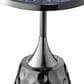 Furniture of America Gleam Round End Table in Black Nickel and Radiating Blue, , large