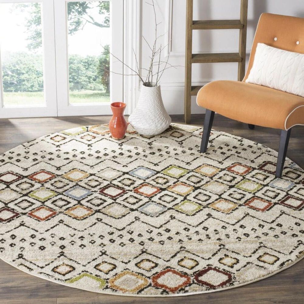 Safavieh Amsterdam AMS108K 5&#39;1&quot; Round Ivory Area Rug, , large