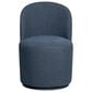 Hawthorne Furniture Upholstered Curved Back Swivel Side Chair in Denim Blue, , large