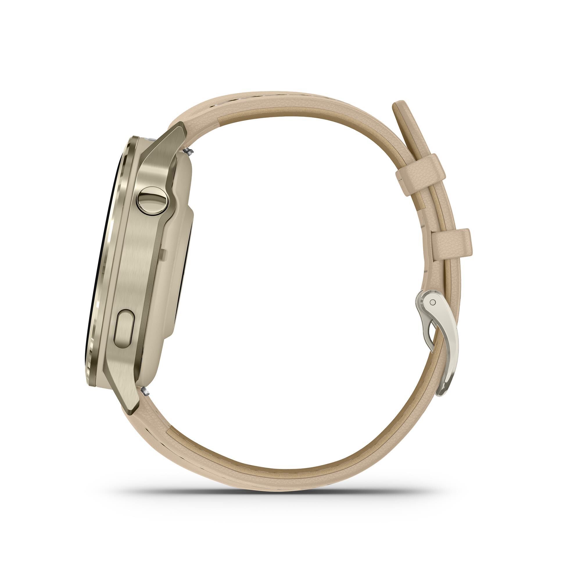 Garmin Venu 4 41 mm Lunar Gold with Bone Silicone Band and Light