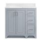 37B Lucerne 36" Single Bathroom Vanity Cabinet in Soft Blue with Marble Top and Backsplash, , large