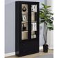 Coaster Hawthorne 4-Shelf Glass Door Tall Cabinet in Black, , large