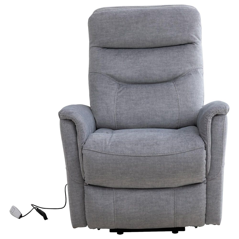 Simeon Collection Gemini Power Lift Recliner with Power Headrest in Capri Silver, , large