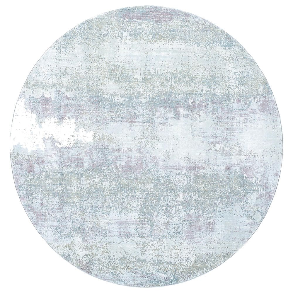 Surya Brunswick 5"3" Round Blue, Cream, Tan, Olive, Dusty Pink and Light Slate Area Rug, , large