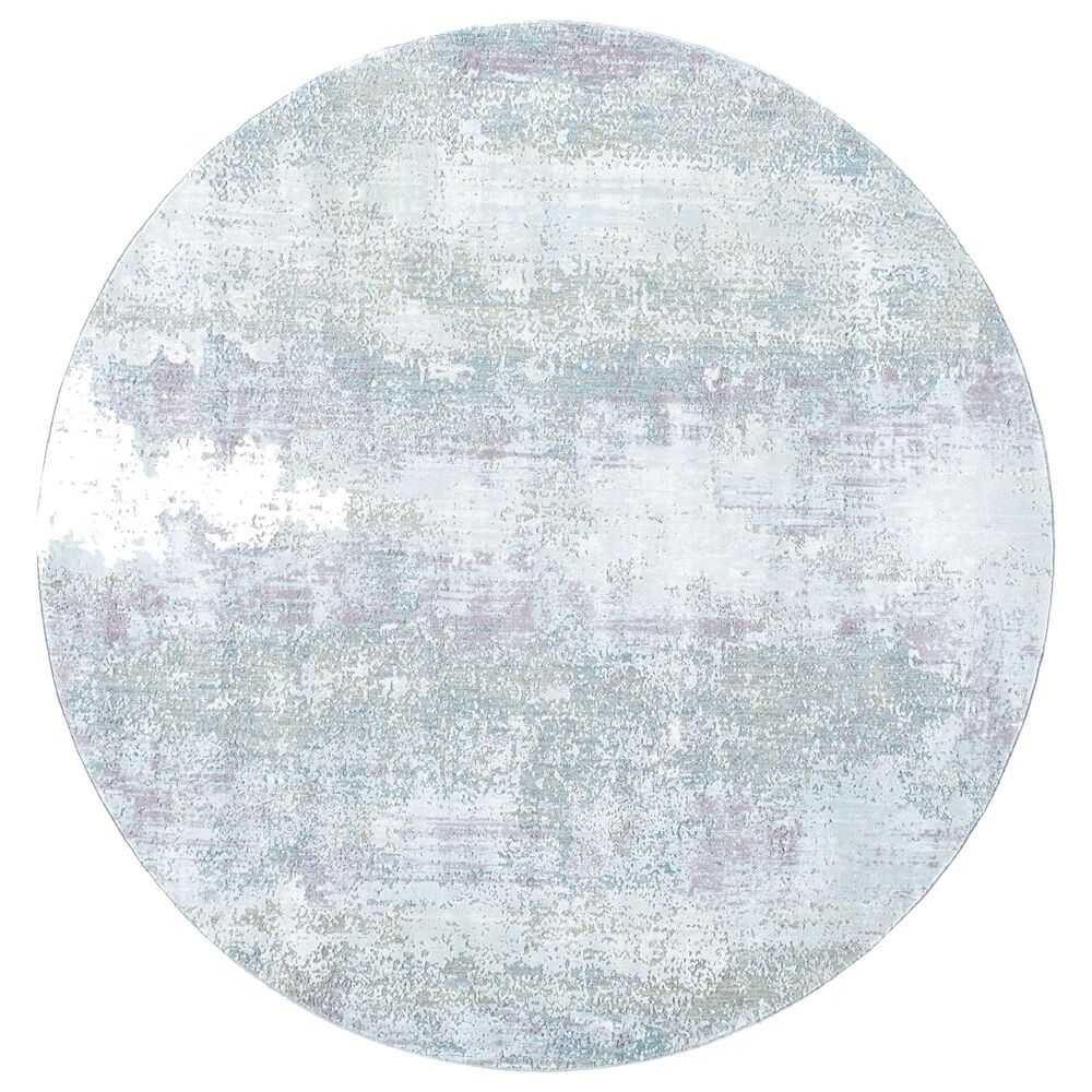 Surya Brunswick 5"3" Round Blue, Cream, Tan, Olive, Dusty Pink and Light Slate Area Rug, , large