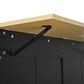 HOMLUX Farmhouse Kitchen Island with Drop Leaf and 2 Stools in Black, Natural and Rustic Brown, , large