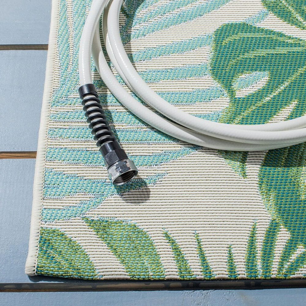 Safavieh Barbados  6&#39;6&quot; x 9&#39;4&quot; Green and Teal Indoor/Outdoor Area Rug, , large