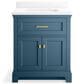 Kohler Charlemont 30" Single Bathroom Vanity in Tidal Blue with 3 cm White Quartz Top and Rectangular Sink, , large