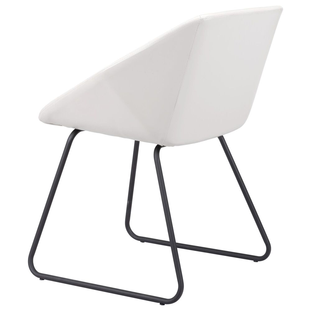 Zuo Modern Miguel Dining Chair in White/Matte Black, , large