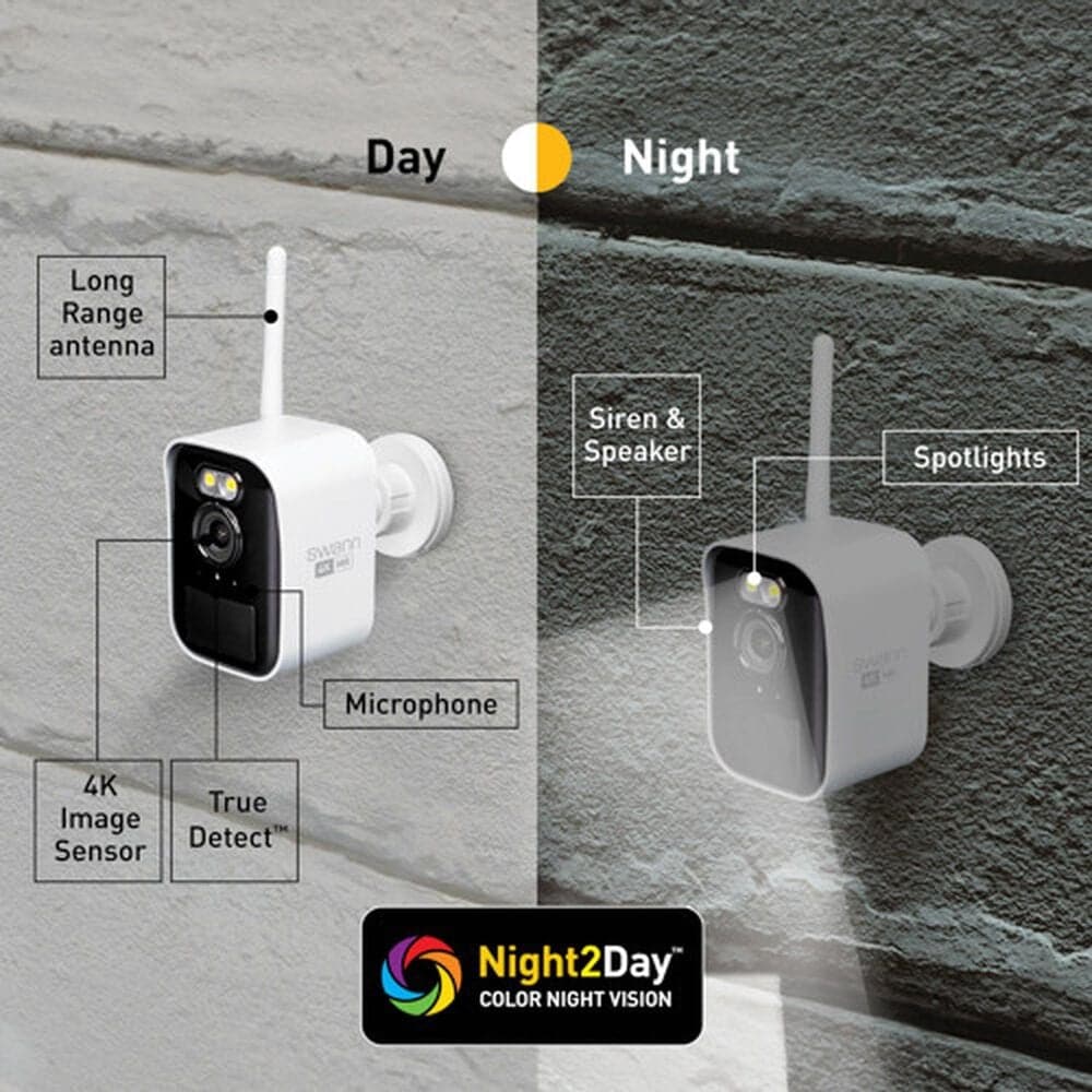 Swann MaxRanger4K Mini Long-Range Add-On Wireless Security Camera in White, , large