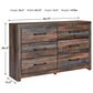 Ashley Drystan 3-Piece Queen Panel Bedroom Set in Brown Rustic, Burnt Orange and Teal, , large