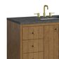 James Martin Hudson 48" Single Bathroom Vanity in Honey Oak with 3 cm Parisien Bleu Silestone Top, Rectangular Sink and FreePower Wireless Charger, , large