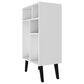 Dayton Warren 5-Shelf Bookcase in White/Black Feet, , large