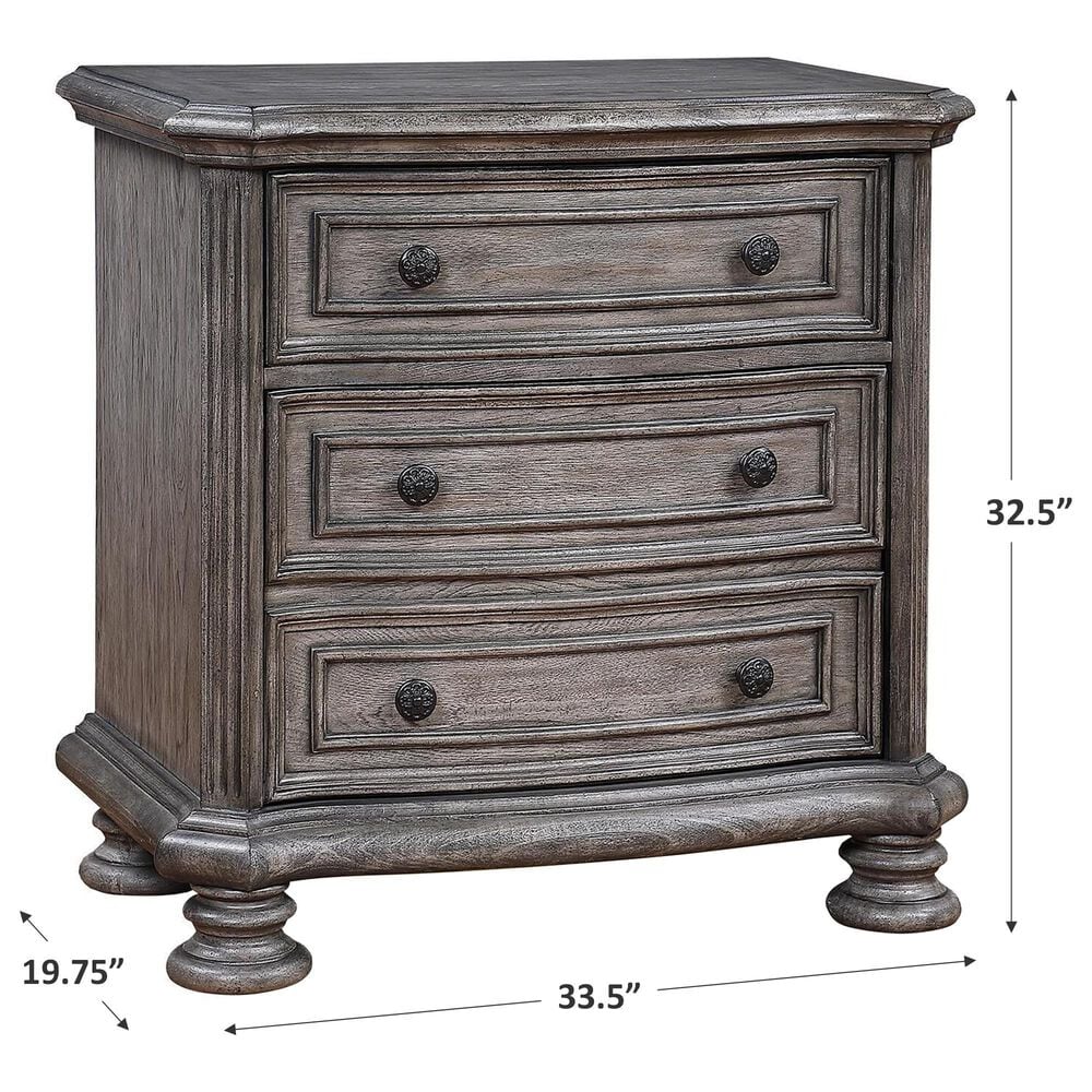 Sasha Lee Lake Way 3-Drawer Nightstand in Sandblasted Gray, , large