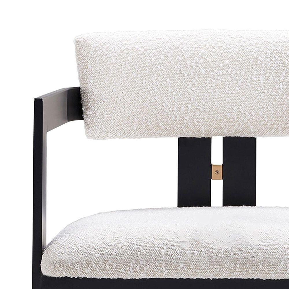 Morden Fort Boucle Armless Side Chair with White Cushion in Matte Black (Set of 2), , large