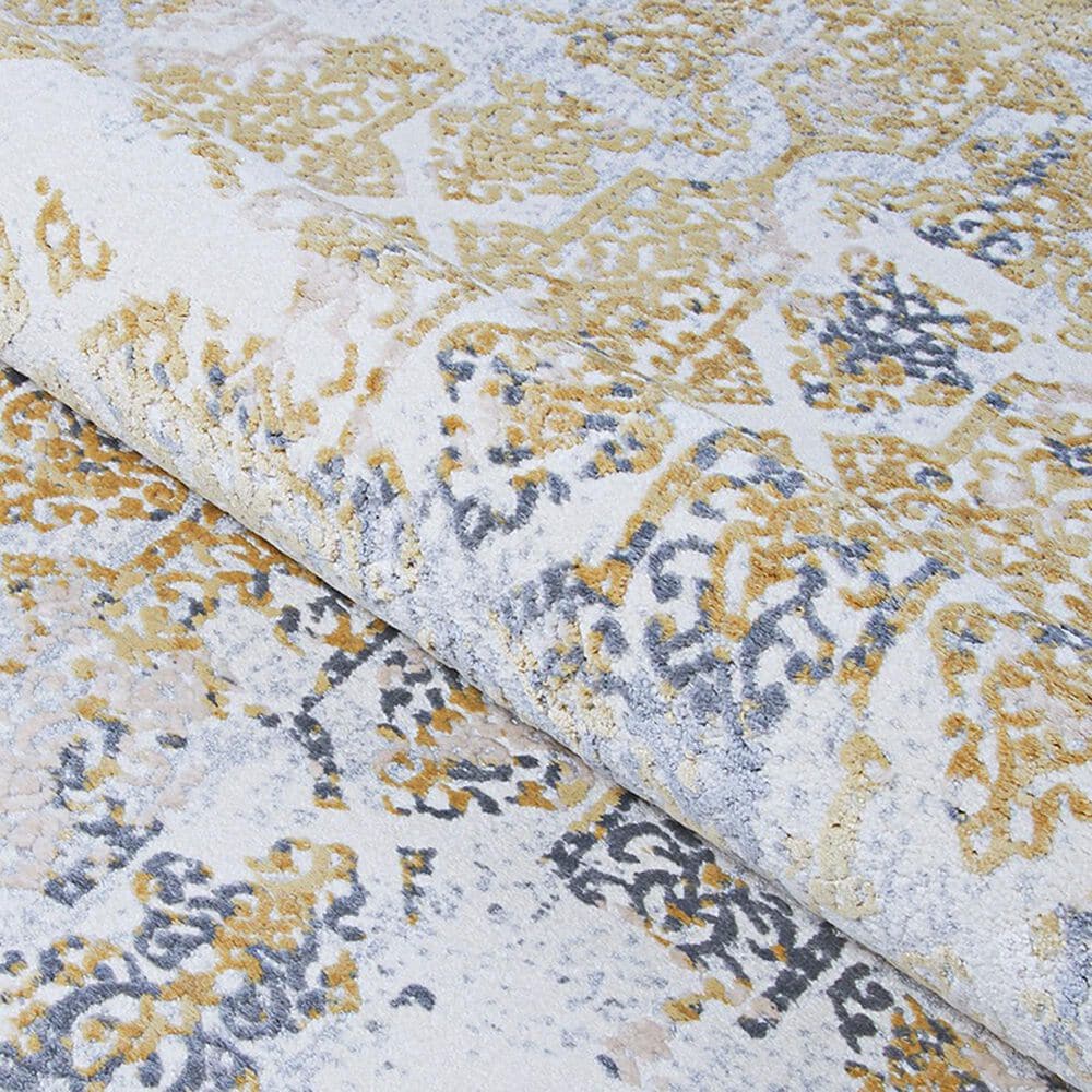 Couristan Calinda Grand Damask 2&#39;3&quot; x 7&#39;6&quot; Gold, Silver and Ivory Runner, , large