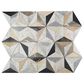 Soho Studio MJ Geotech Carrara, Sky Gray and Botticino 14" x 16" Marble Mosaic Sheet, , large
