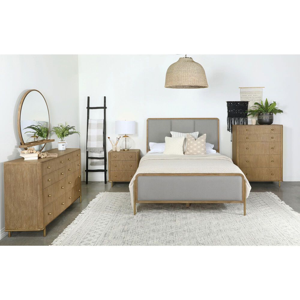 Pacific Landing Arini 5-Drawer Chest in Sand Wash and Aged Brass, , large