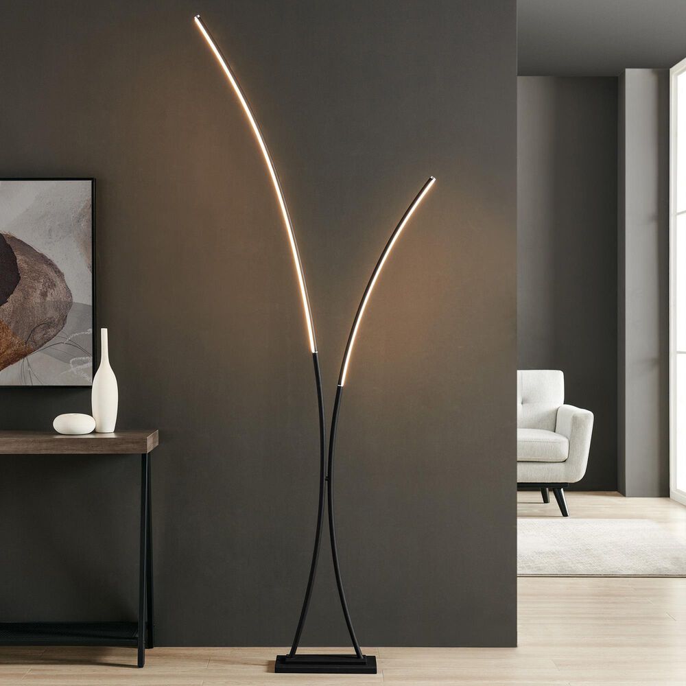 Lite Source Monita 2-Lite LED Floor Lamp in Black, , large