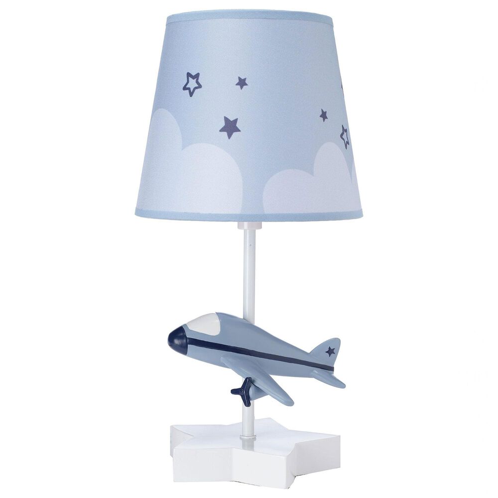 Lambs and Ivy Little Aviator Table Lamp with Shade and Bulb in White, , large