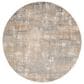Nourison Rush CK951 8" Round Grey and Beige Area Rug, , large