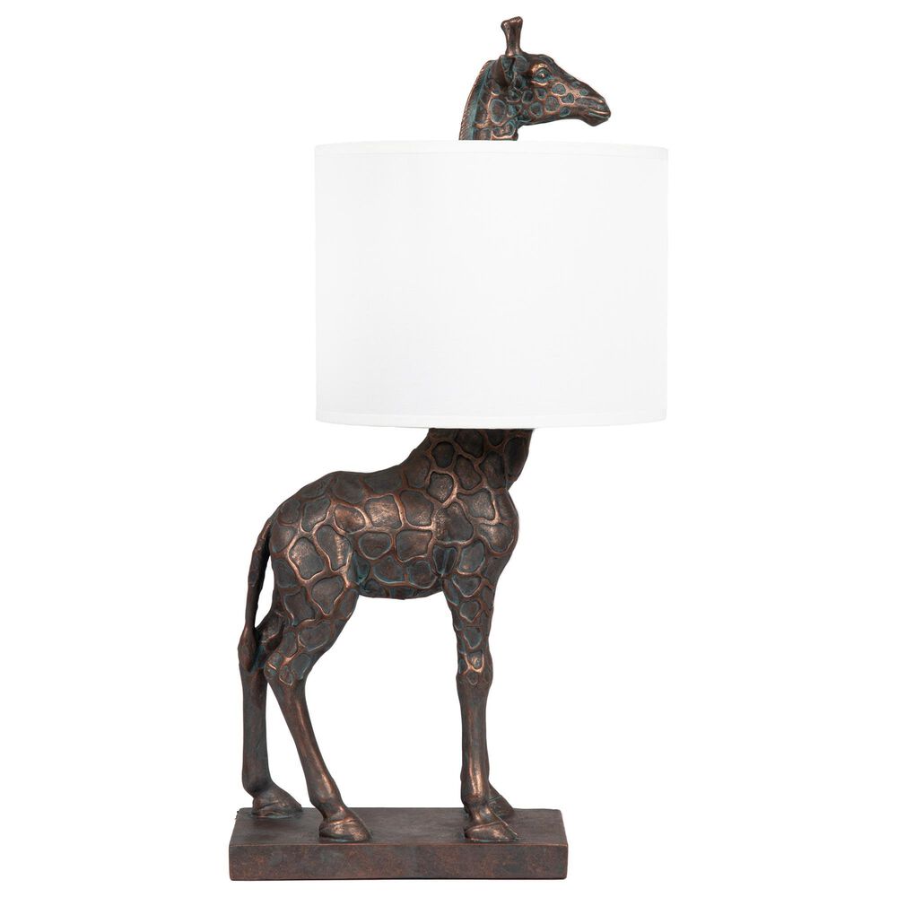 Creative Coop Serengeti Giraffe Table Lamp in Distressed Bronze, , large