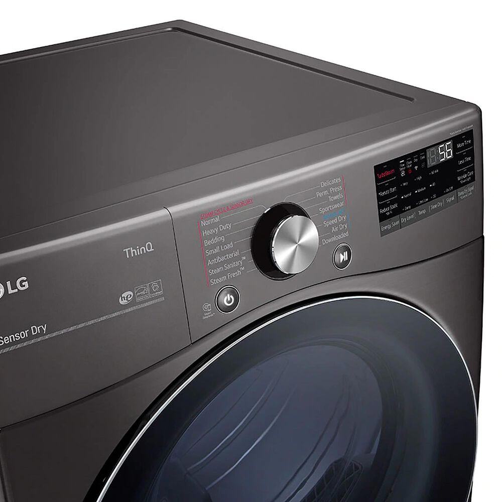 LG 5.0 Cu. Ft. Front Load Washer and 7.4 Cu. Ft. Electric Dryer with TurboWash 360 Laundry Pair in Black Steel, , large