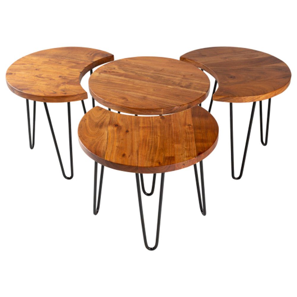 Surya Inc Selene Table Set in Black and Brown (Set of 4), , large