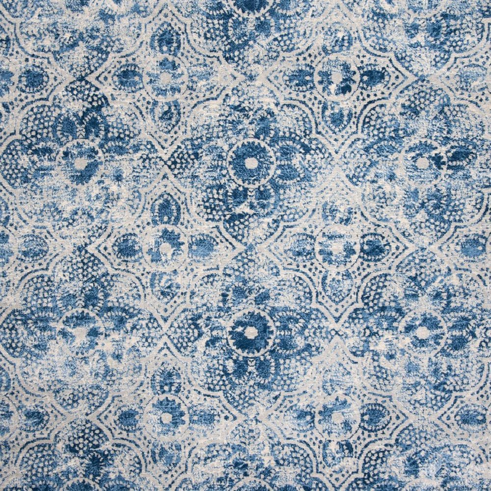 Safavieh Martha Stewart Floral 6&#39;7&quot; Round Cream and Blue Area Rug, , large