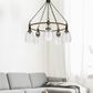 Cal Lighting Kavala 5-Light Chandelier in Burlap and Antique Brass, , large