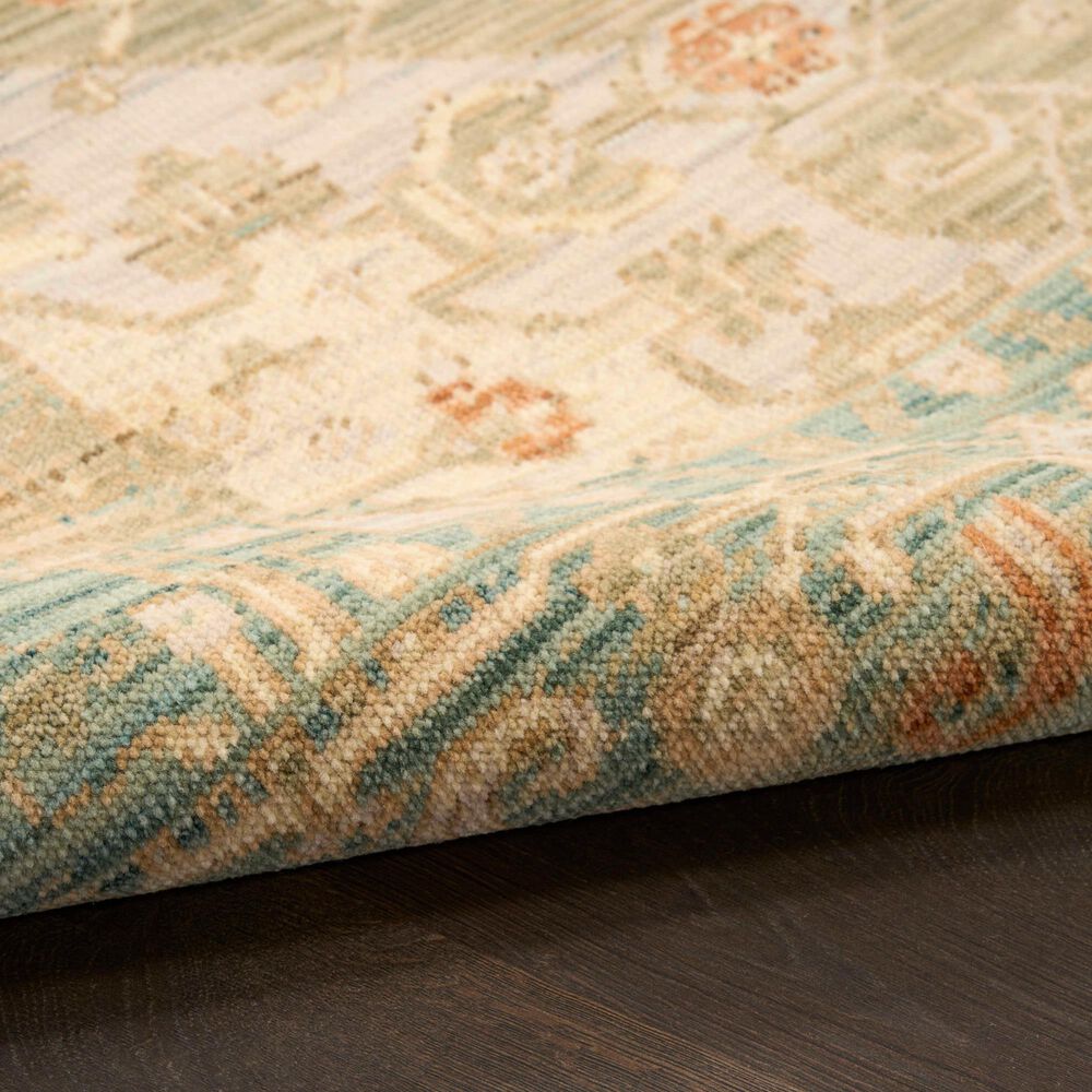 Nourison Antique Bloom Teal 8' x 10' Area Rug, , large