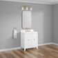37B Kinsale 30" Single Bathroom Vanity Cabinet in Bright White with White Composite Stone Top and Backsplash, , large