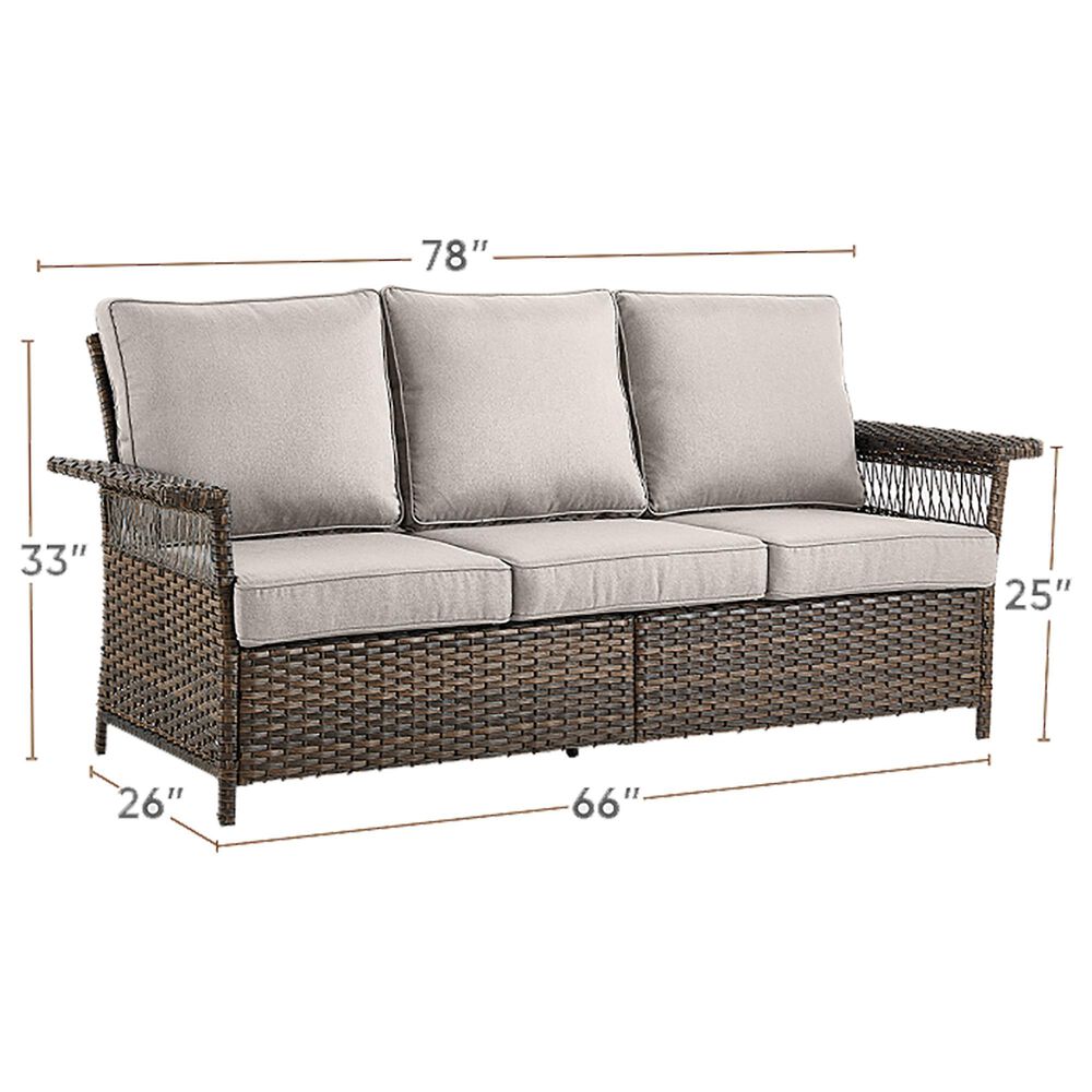Sunwell Garden Patio Wicker Sofa in Beige, , large