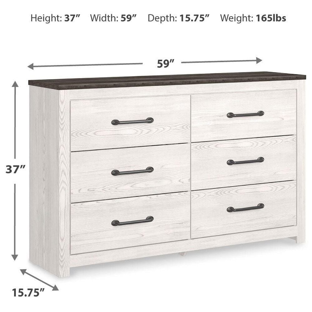 Ashley Gerridan 6 Drawers Dresser in White and Gray, , large