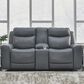 Ashley Mindanao Power Reclining Loveseat in Steel, , large