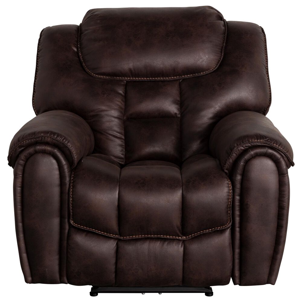 Oxford Furniture Cheers Power Recliner with Power Headrest in Cowboy Dark Brown, , large