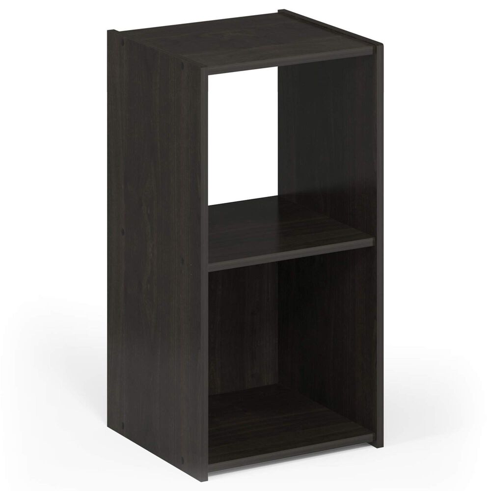 HOMLUX 2-Cube Open Shelf Bookshelf in Espresso, , large