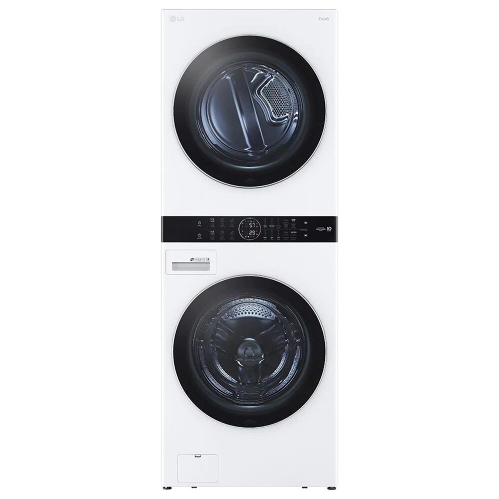 LG Single Unit Front Load LG WashTower with Center Control 4.5 Cu. Ft. Washer and 7.4 Cu. Ft. Gas Dryer in White, , large