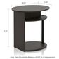 HOMLUX Oval End Table with Bookshelf in Walnut and Black, , large