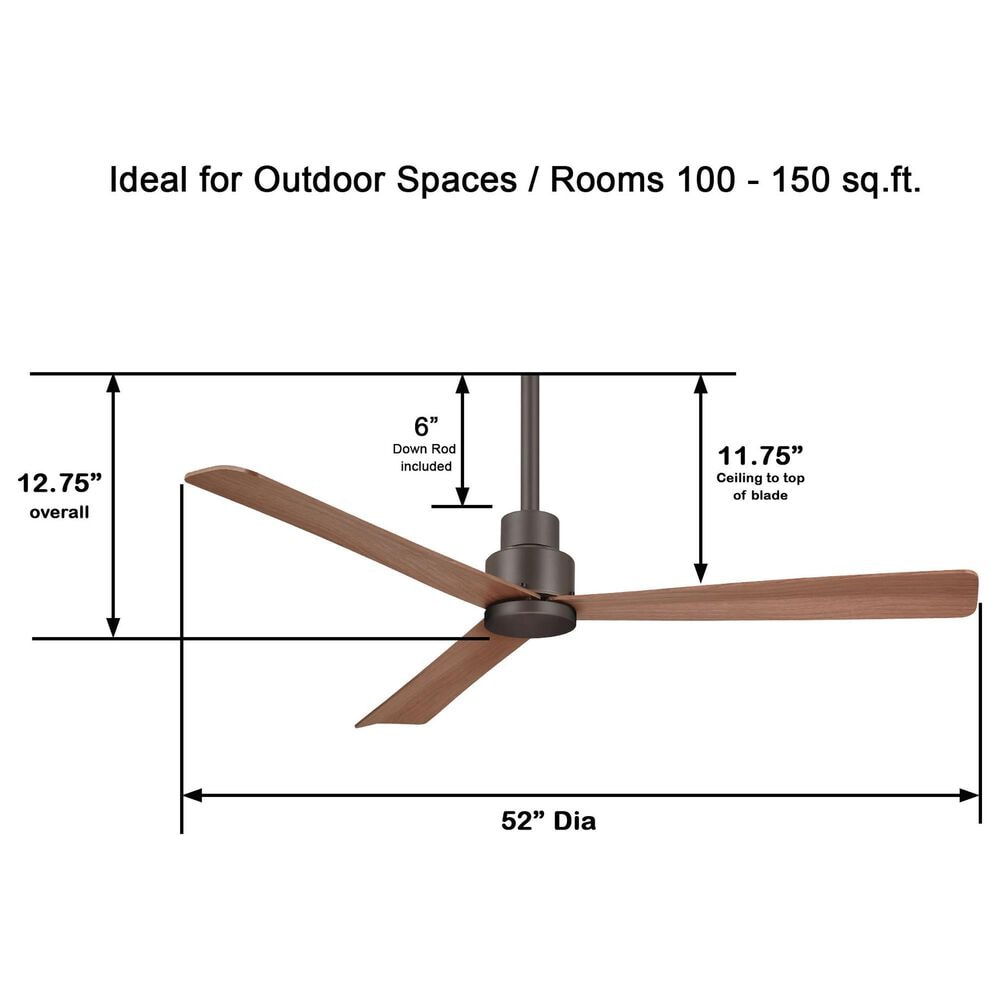 Minka-Aire Simple 52" Indoor/Outdoor Ceiling Fan in Oil Rubbed Bronze, , large