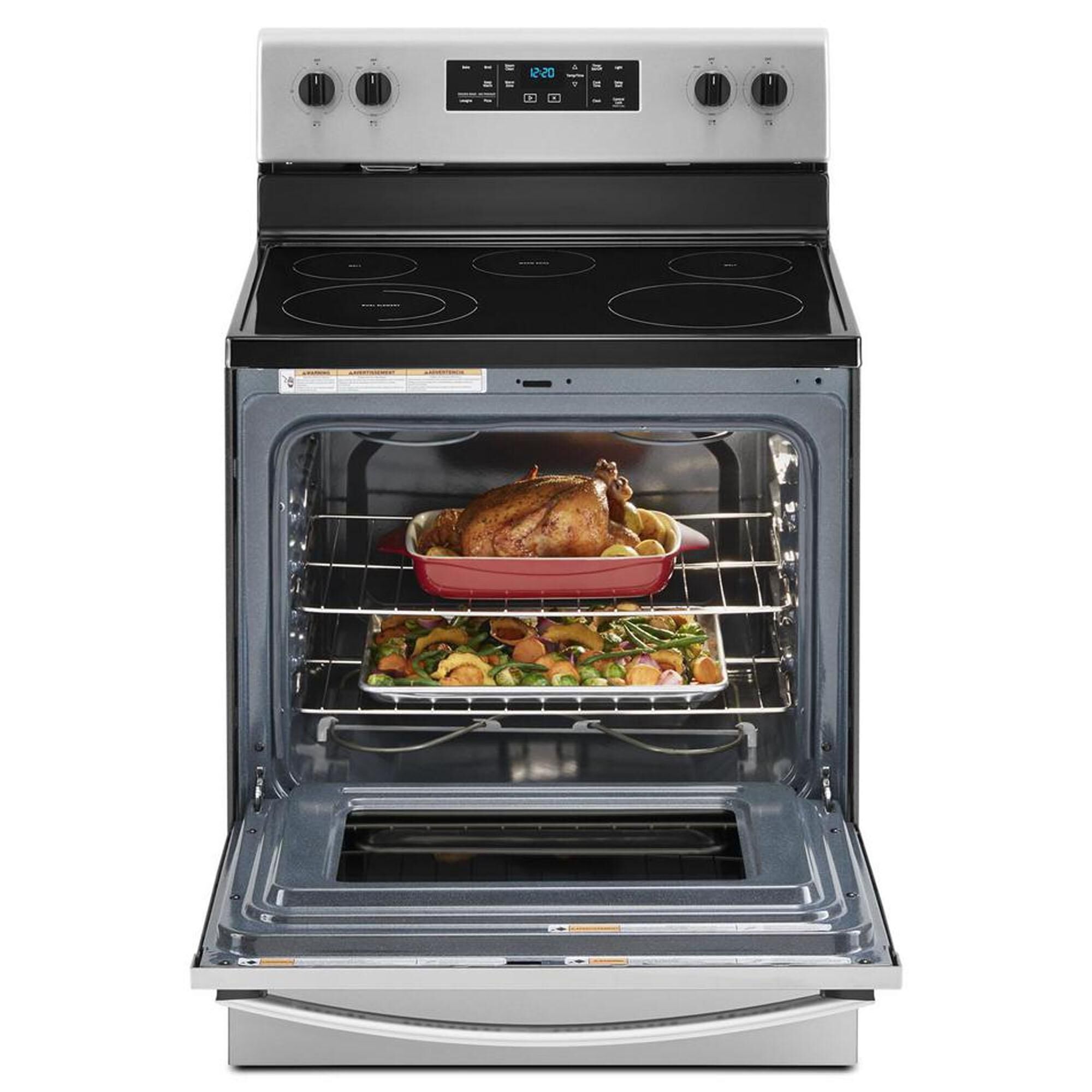 Whirlpool 5.3 Cu. Ft. Electric Range with Frozen Bake in Stainless Steel Nebraska Furniture Mart