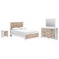 Ashley Charbitt 4-Piece Queen Panel Bedroom Set in Brown and Matte White, , large