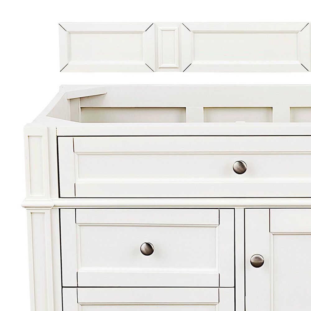 James Martin Vanities Brittany 36&quot; Single Bathroom Vanity in Bright White with 3 cm Charcoal Soapstone Quartz Top and Rectangle Sink, , large