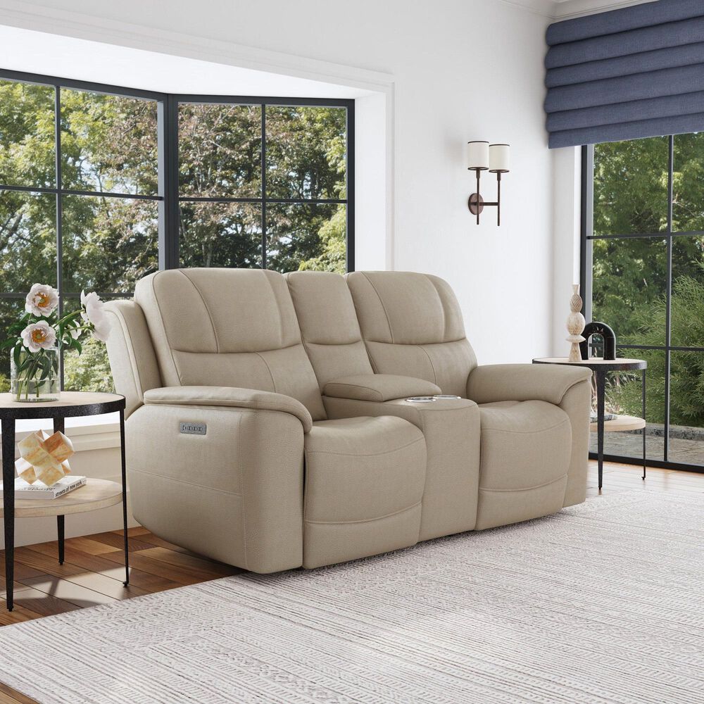 Flexsteel Crew Power Sofa and Loveseat Set in Pebble, , large