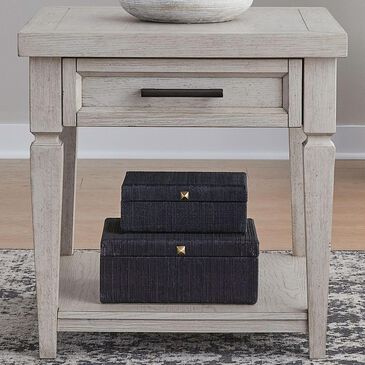 Belle Furnishings Caruso Heights 1-Drawer End Table in Whitestone, , large
