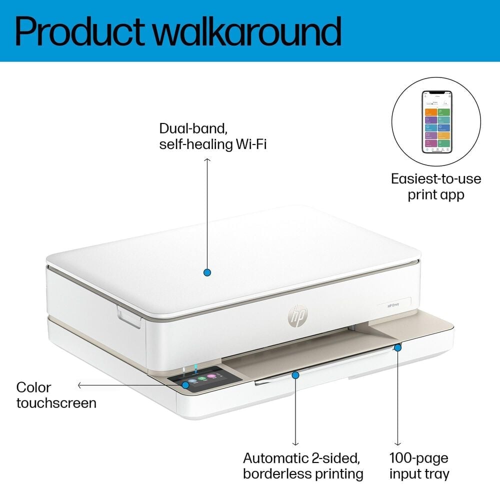 HP Envy 6155e All-in-One Printer in White, , large