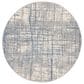 Nourison Rush 4" Round Ivory and Blue Area Rug, , large